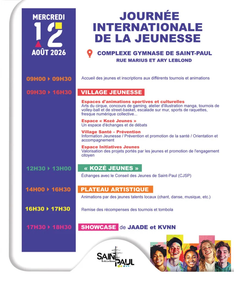 Saint-Paul : la Journée de la jeunesse gratuite le 12 août