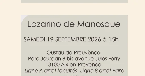 Aix-en-Provence : conférence gratuite autour de Lazarino