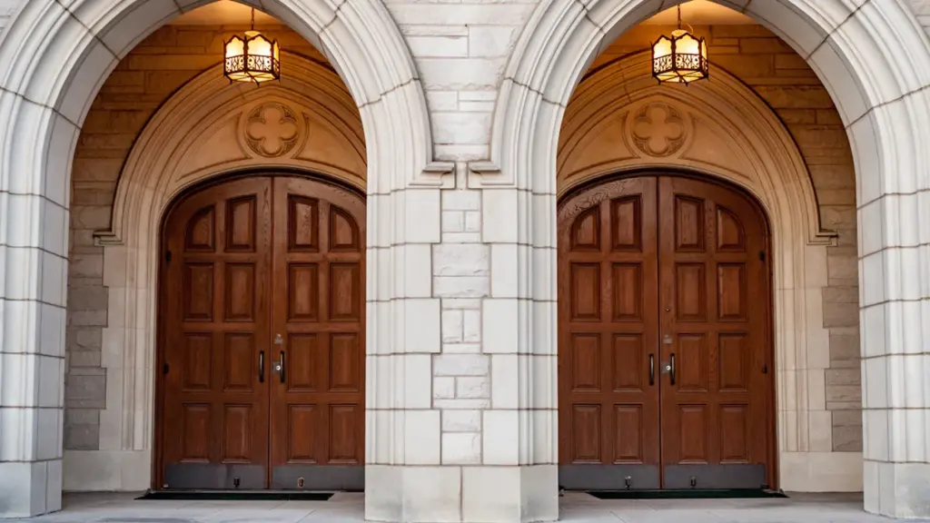 Portes en bois monumentales d'un édifice historique, idéal pour les Journées du Patrimoine.