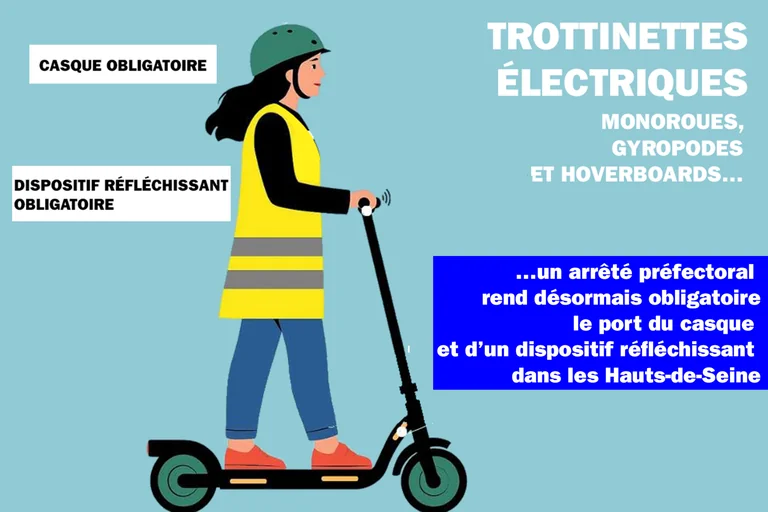 Casque et gilet fluo obligatoires pour les trottinettes en Île-de-France